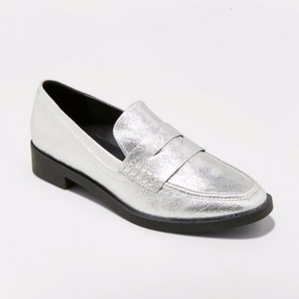 A New Day Metallic Silver Loafers